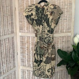 Vintage animal print knit dress